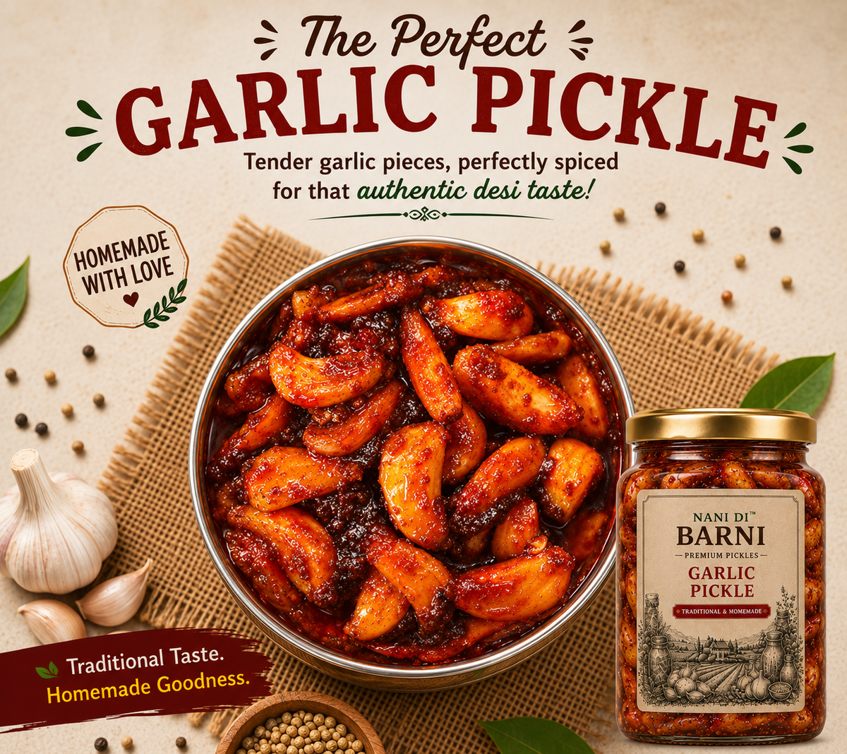 Garlic Pickle (Lahsun Ka Achaar)