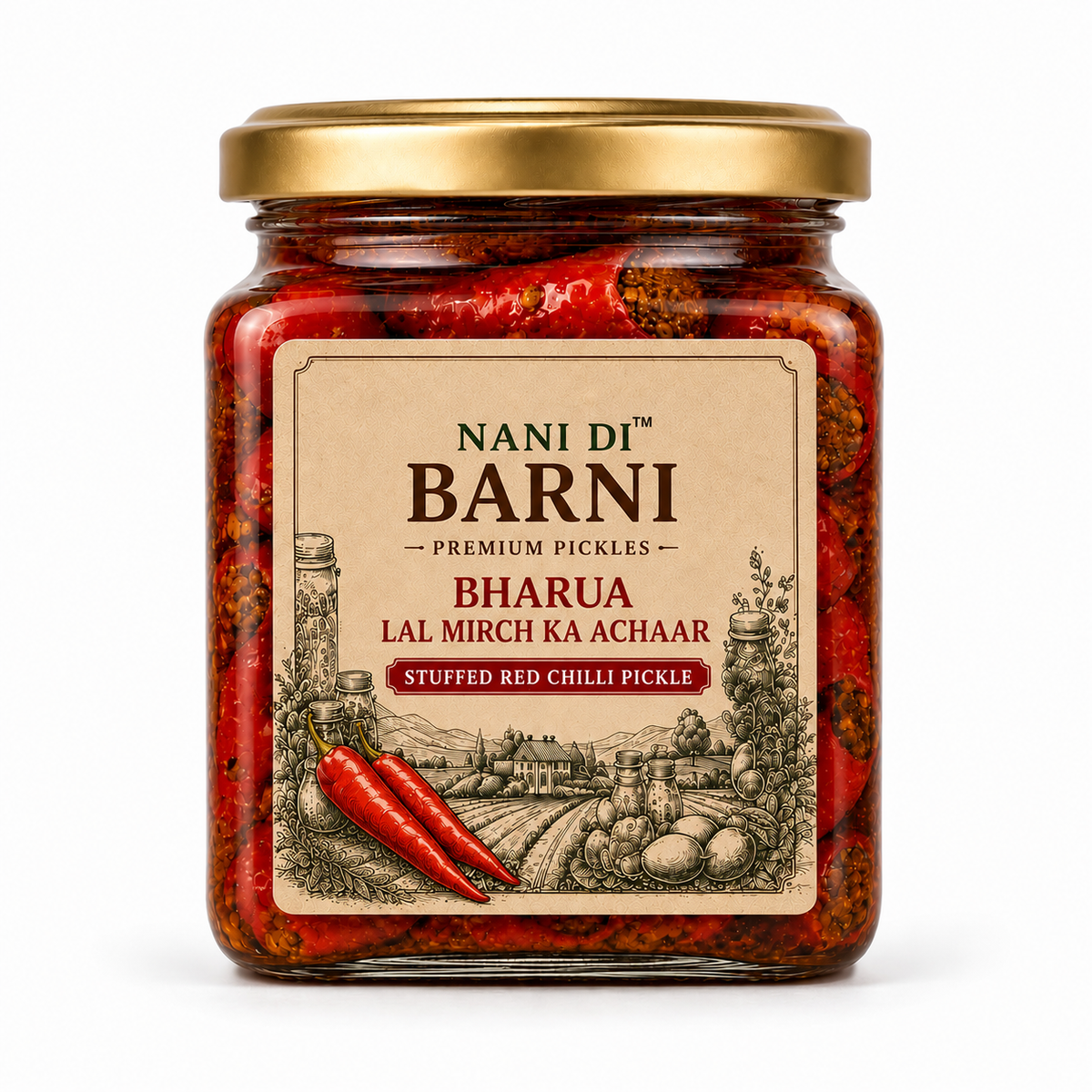 Red Chilli Pickle (Bharua Laal Mirch Pickle)