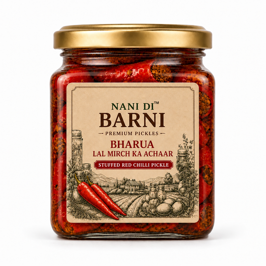 Red Chilli Pickle (Bharua Laal Mirch Pickle)