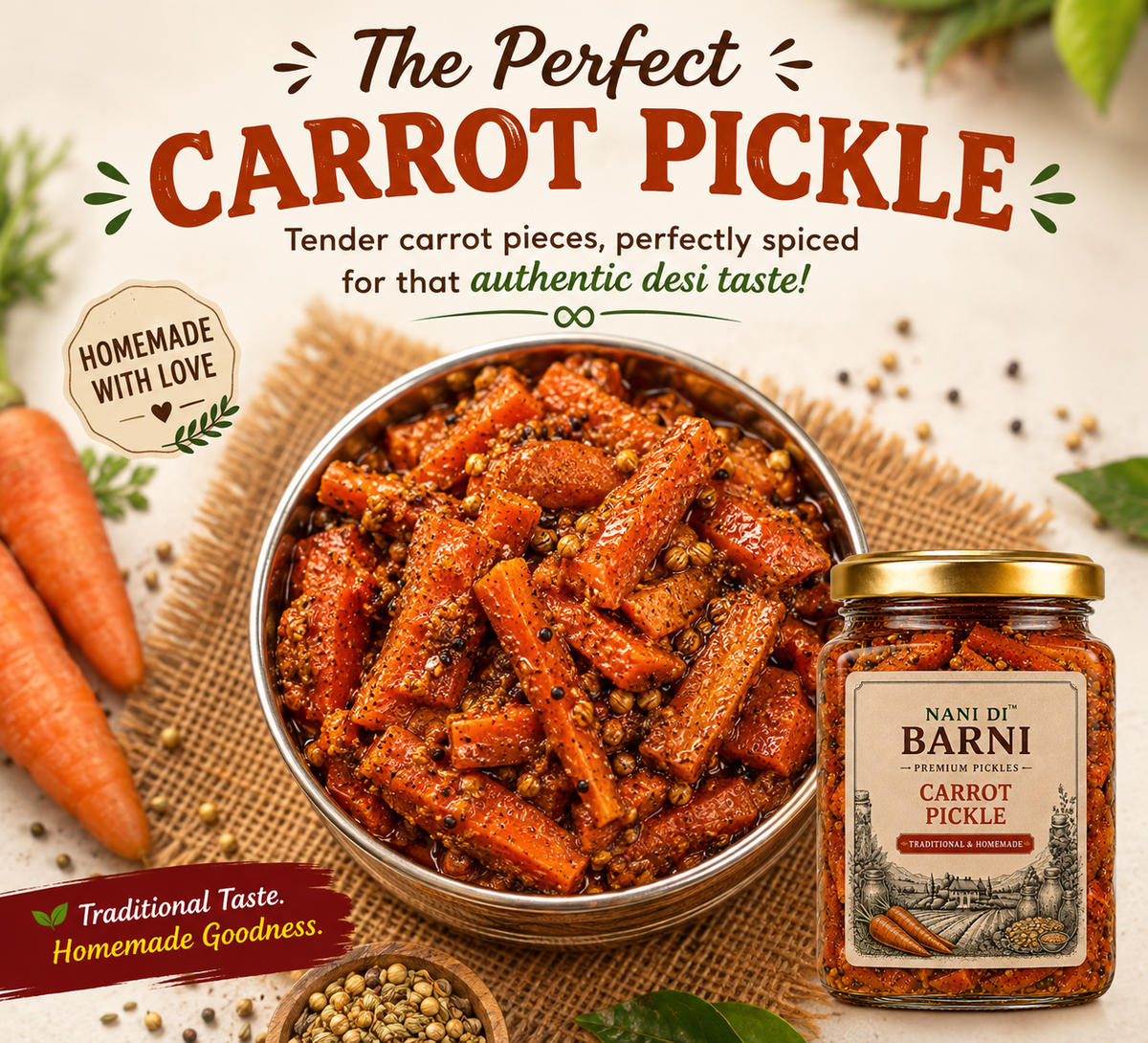 Carrot Pickle (Gajar Ka Achaar)