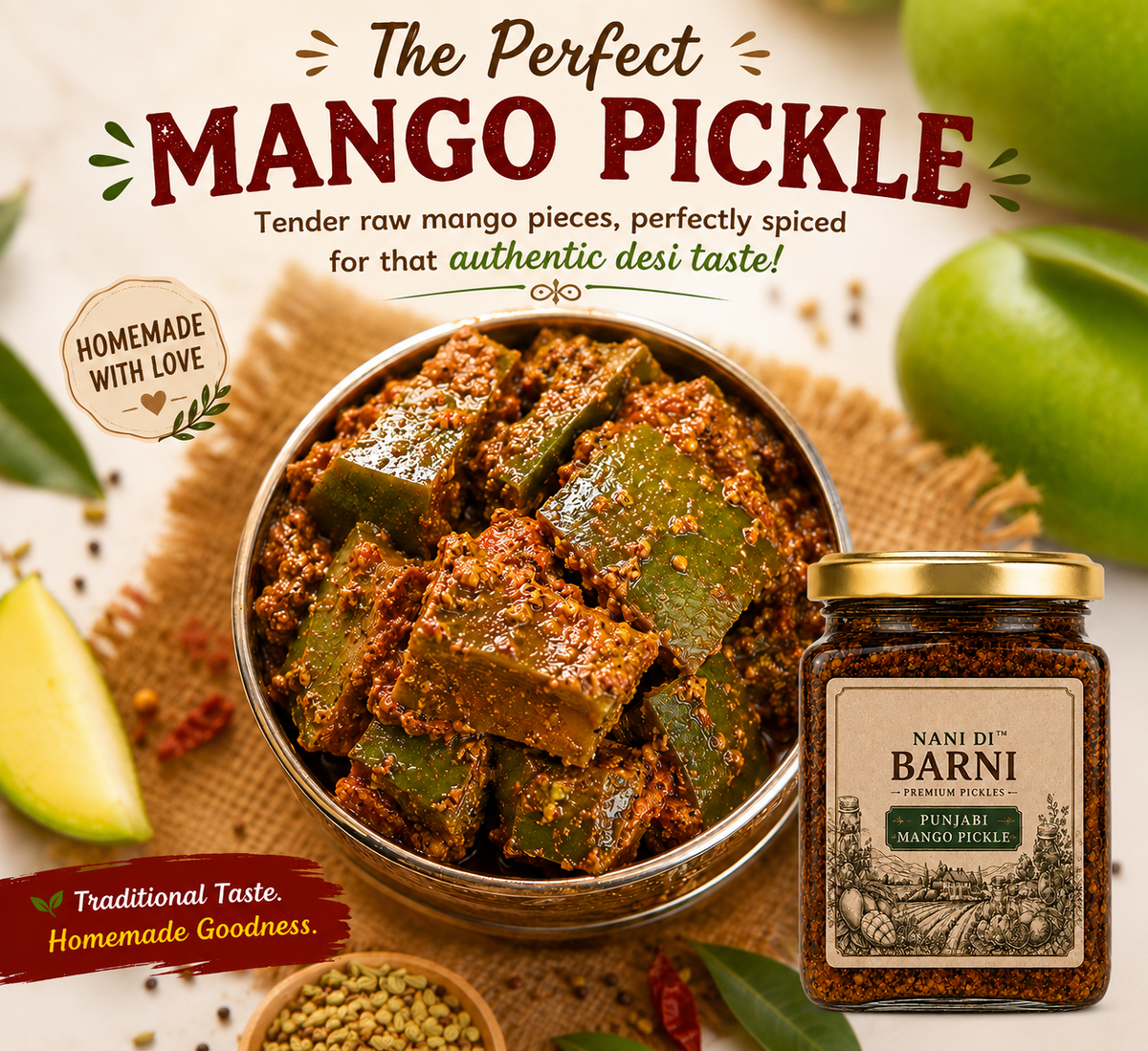 Punjabi Mango Pickle (Punjabi Aam Ka Achar)