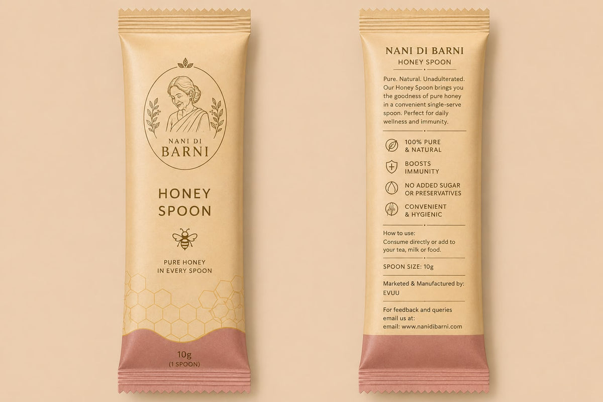 Nani Di Barni Honey Spoons – 100% Pure Honey | 10g Single-Serve Honey Portions
